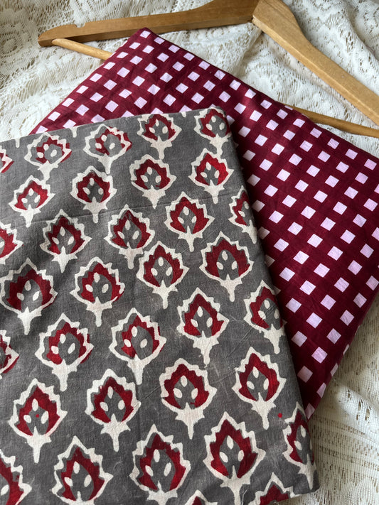 Check Cotton kurta Bottom