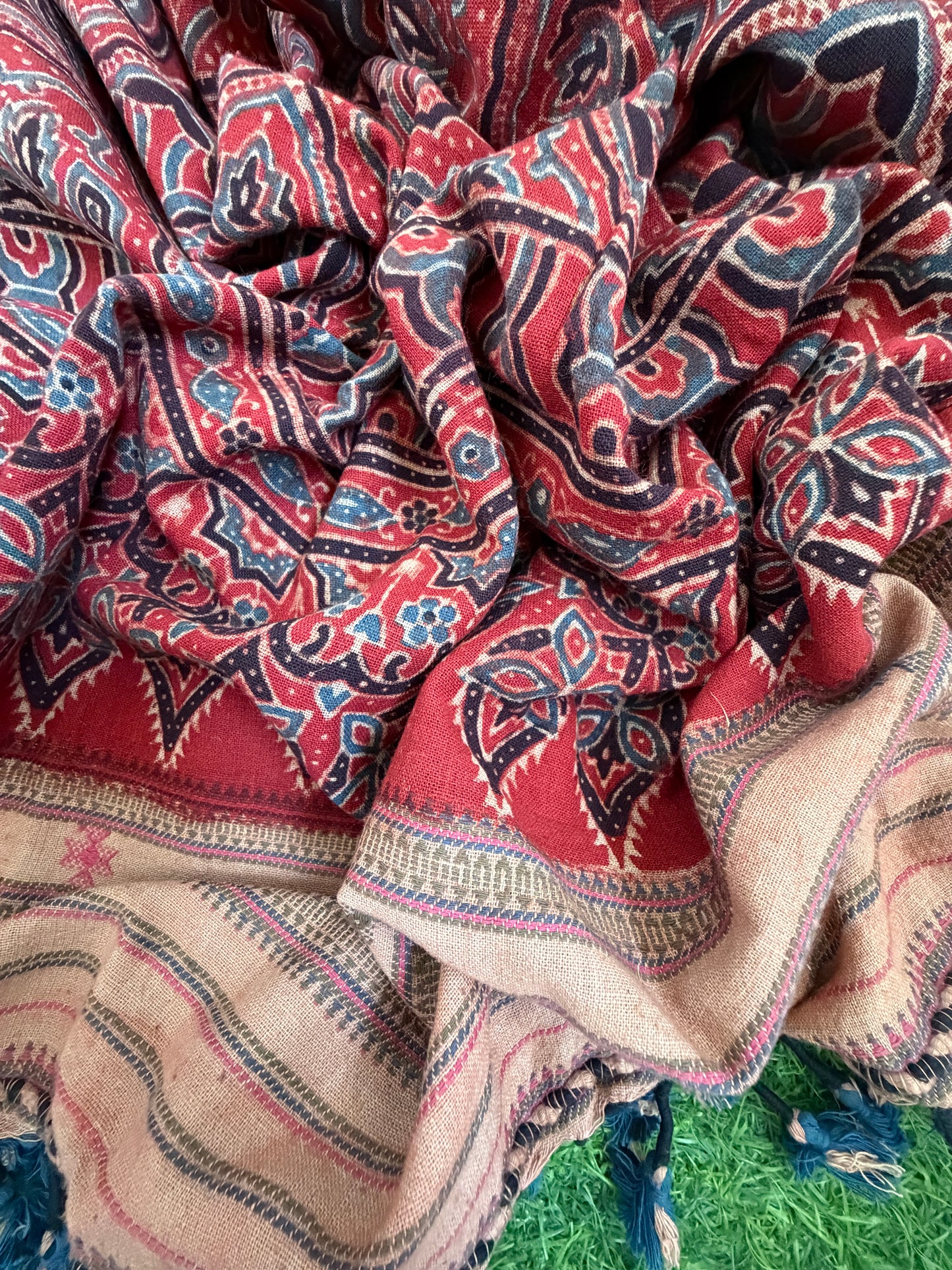 Kala Cotton Ajrakh Kurta bottom and dupatta