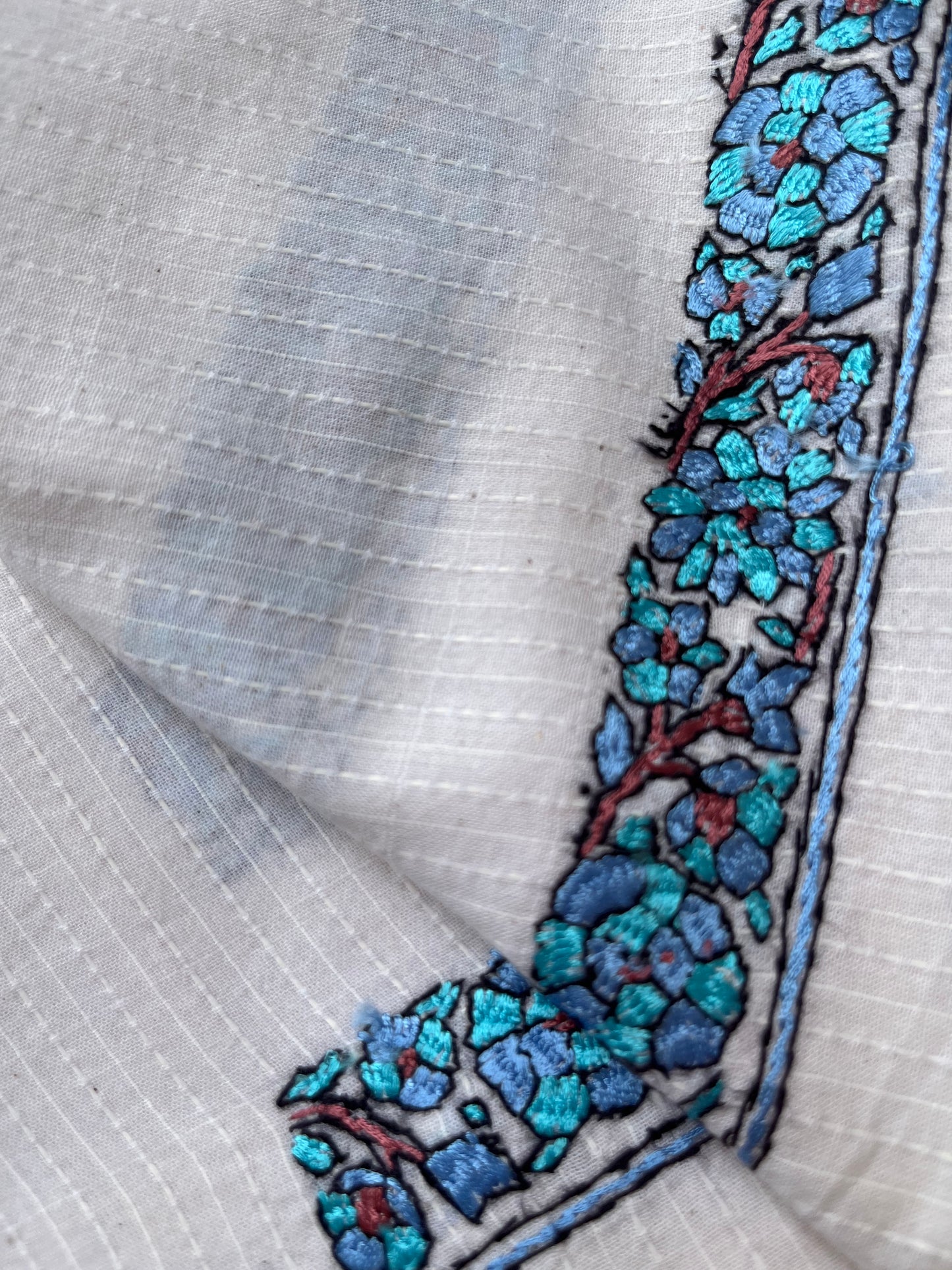 Cotton kashmiri work kurta bandhani Dupatta