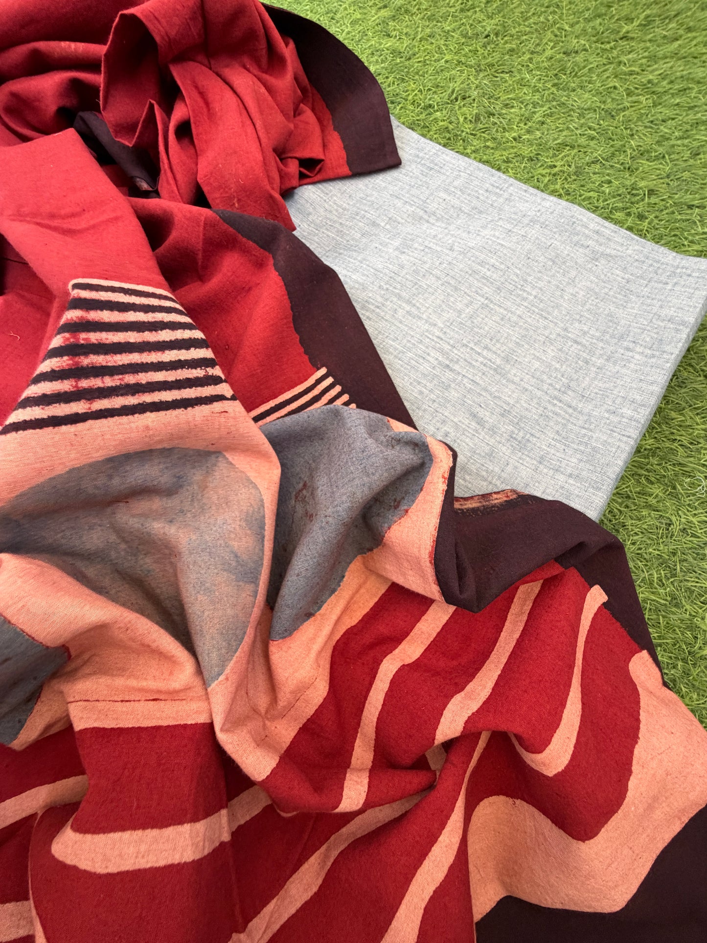 Mangalgiri kurta Bottom and ajrakh dupatta