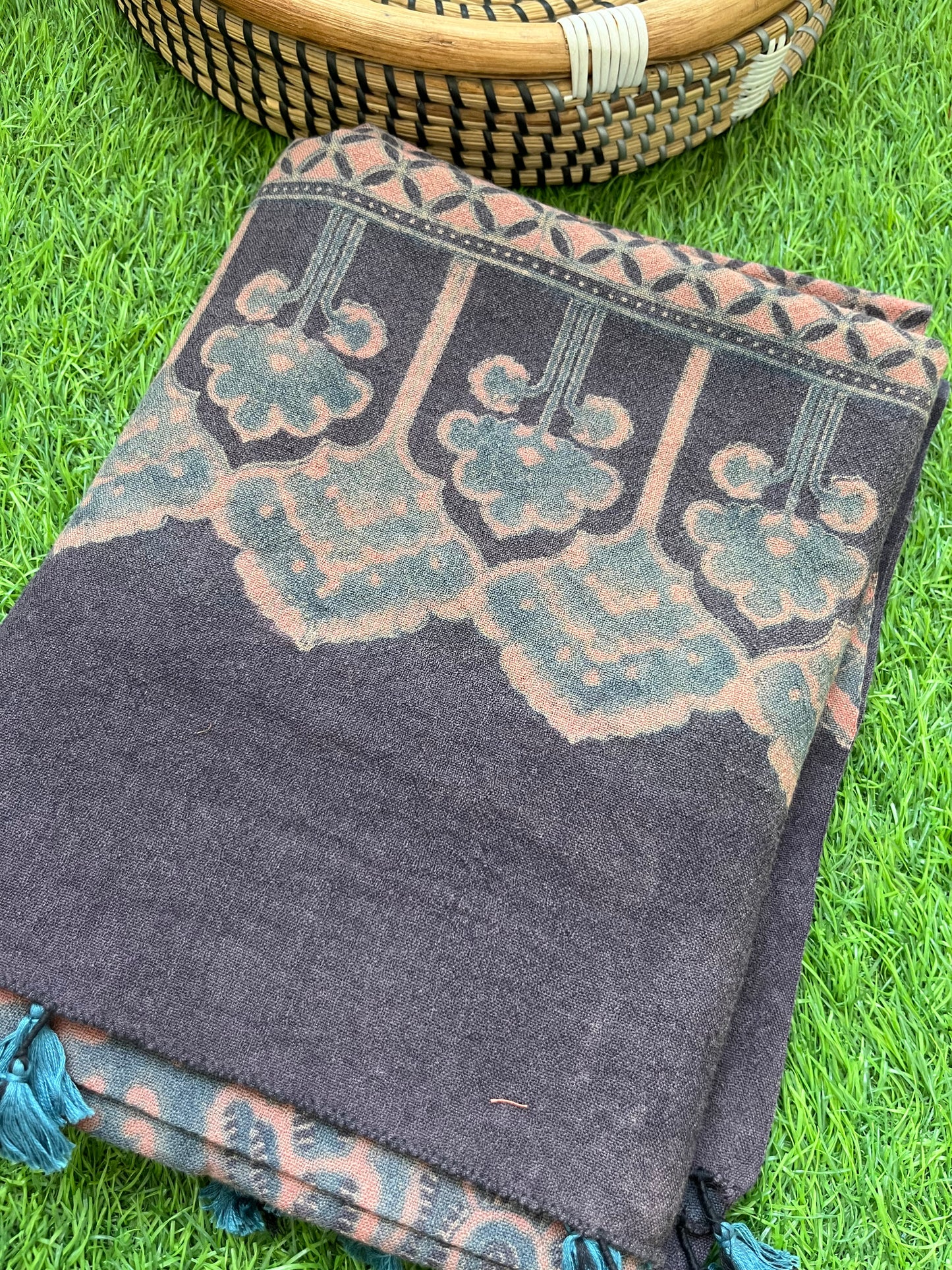 Handwoven ajrakh shawl