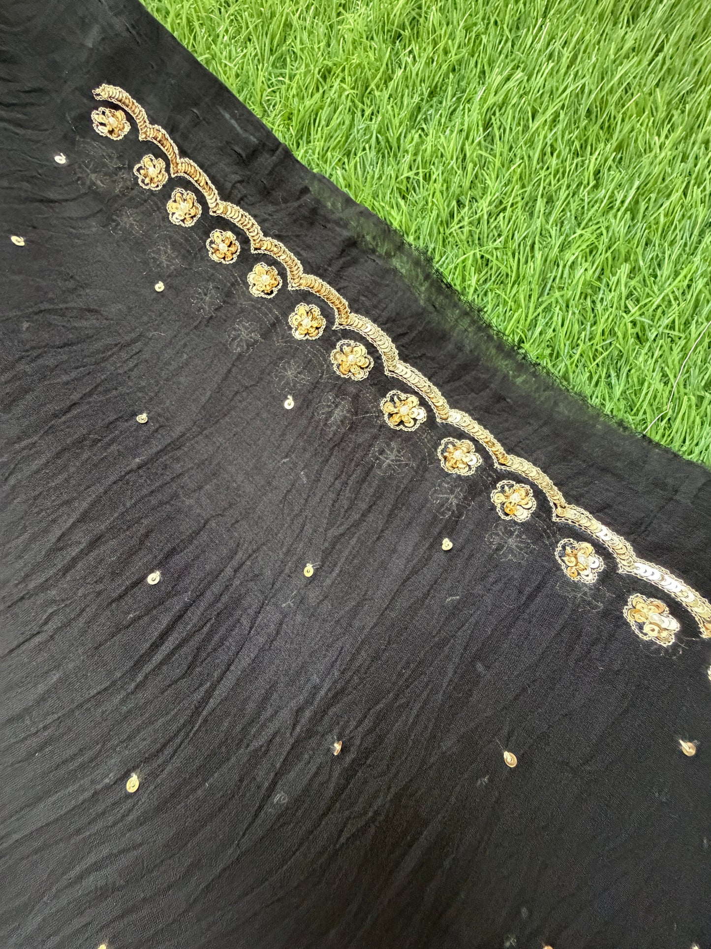 Hand embroidered chanderi kurta dupatta
