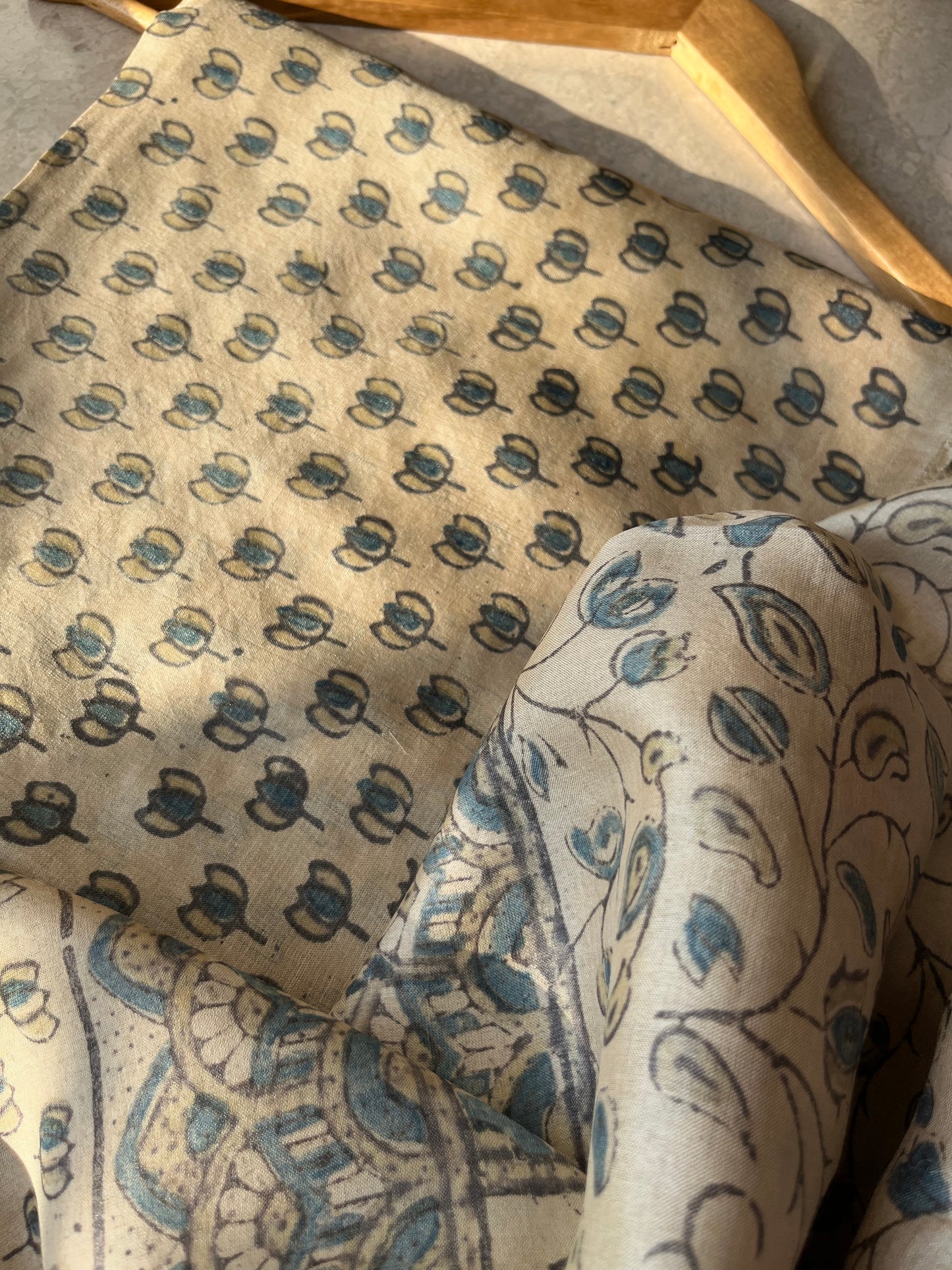 Tussar silk Ajrakh Kurta and dupatta