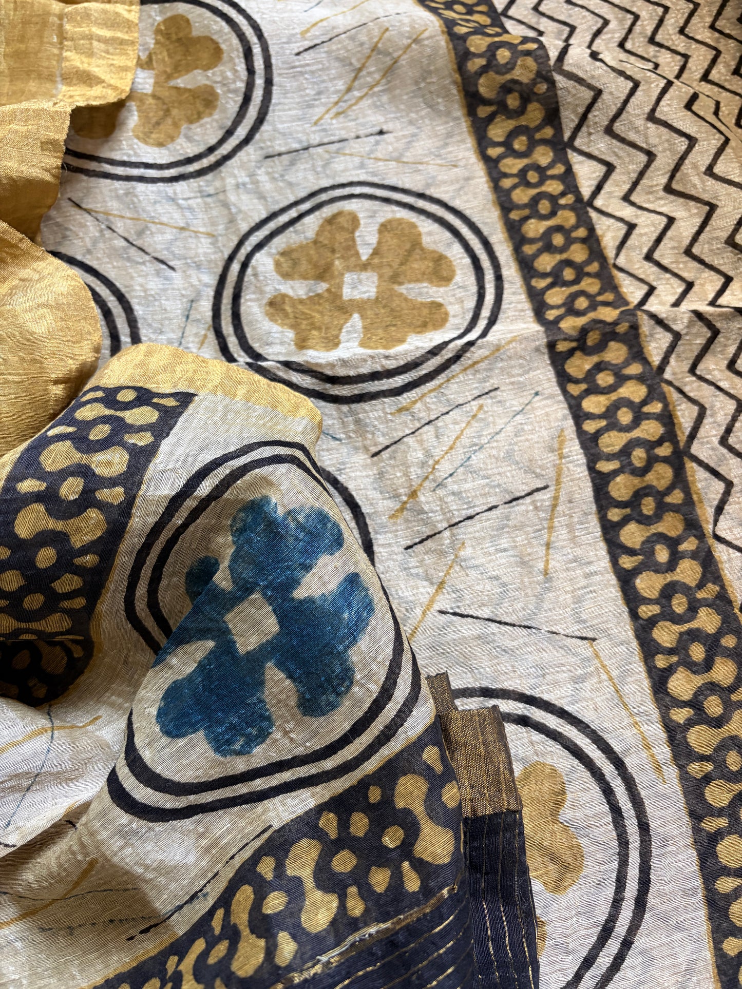 Linen Ajrakh Kurta and dupatta