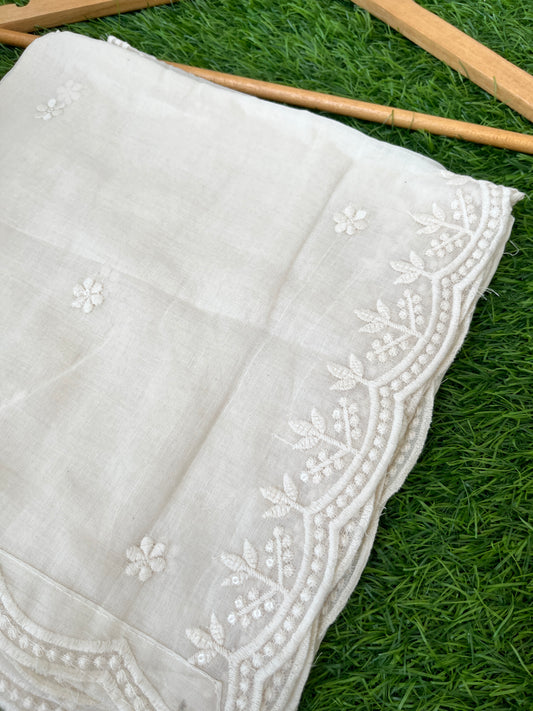Mul scalloped Dupatta