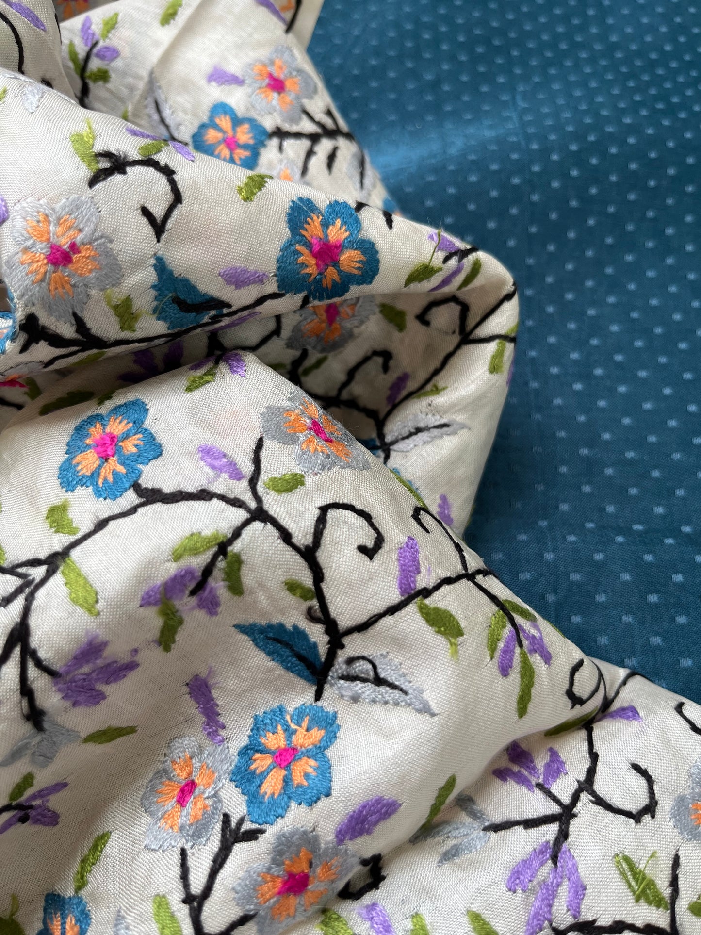 Silk needle work Dupatta mashru kurta Bottom fabric