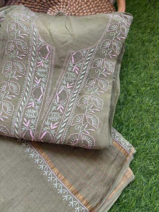 Chanderi Chikankari Kurta Dupatta