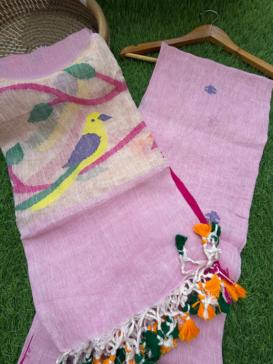 Linen Jaamdani kurta dupatta