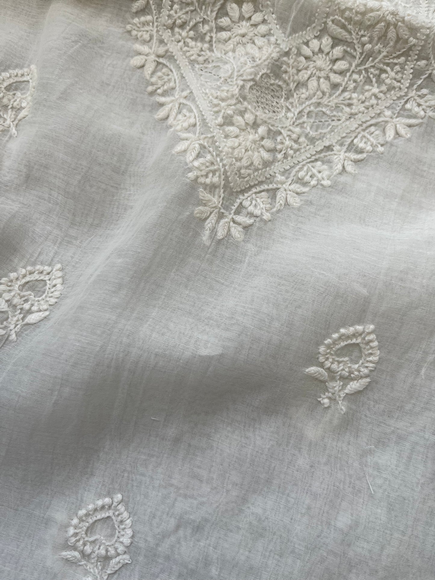 Chanderi chikankari kurta