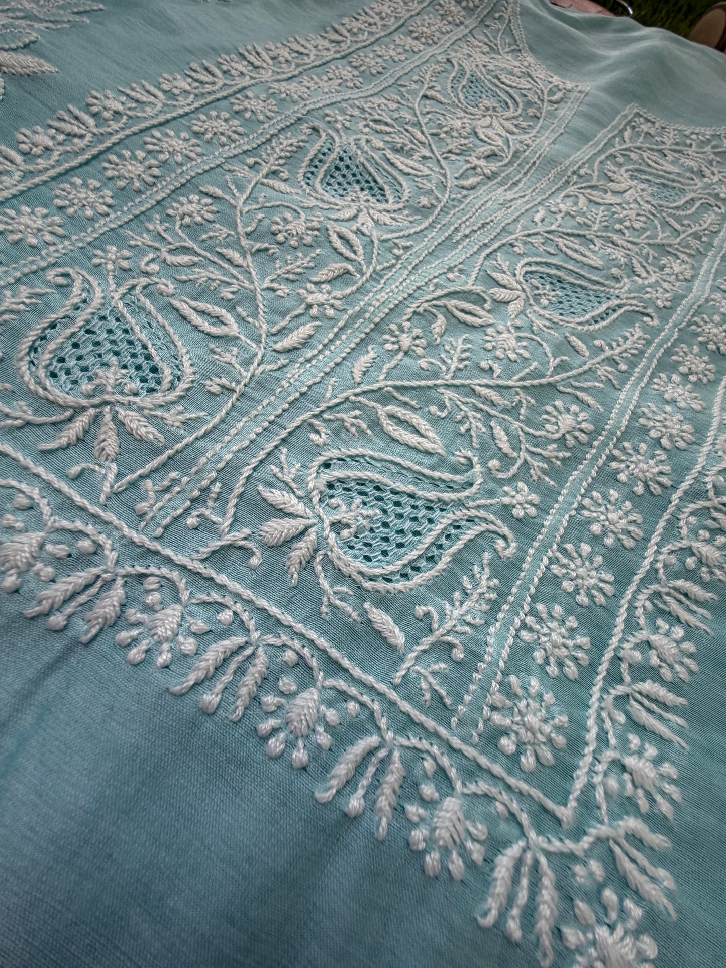 Chikankari chanderi Kurta
