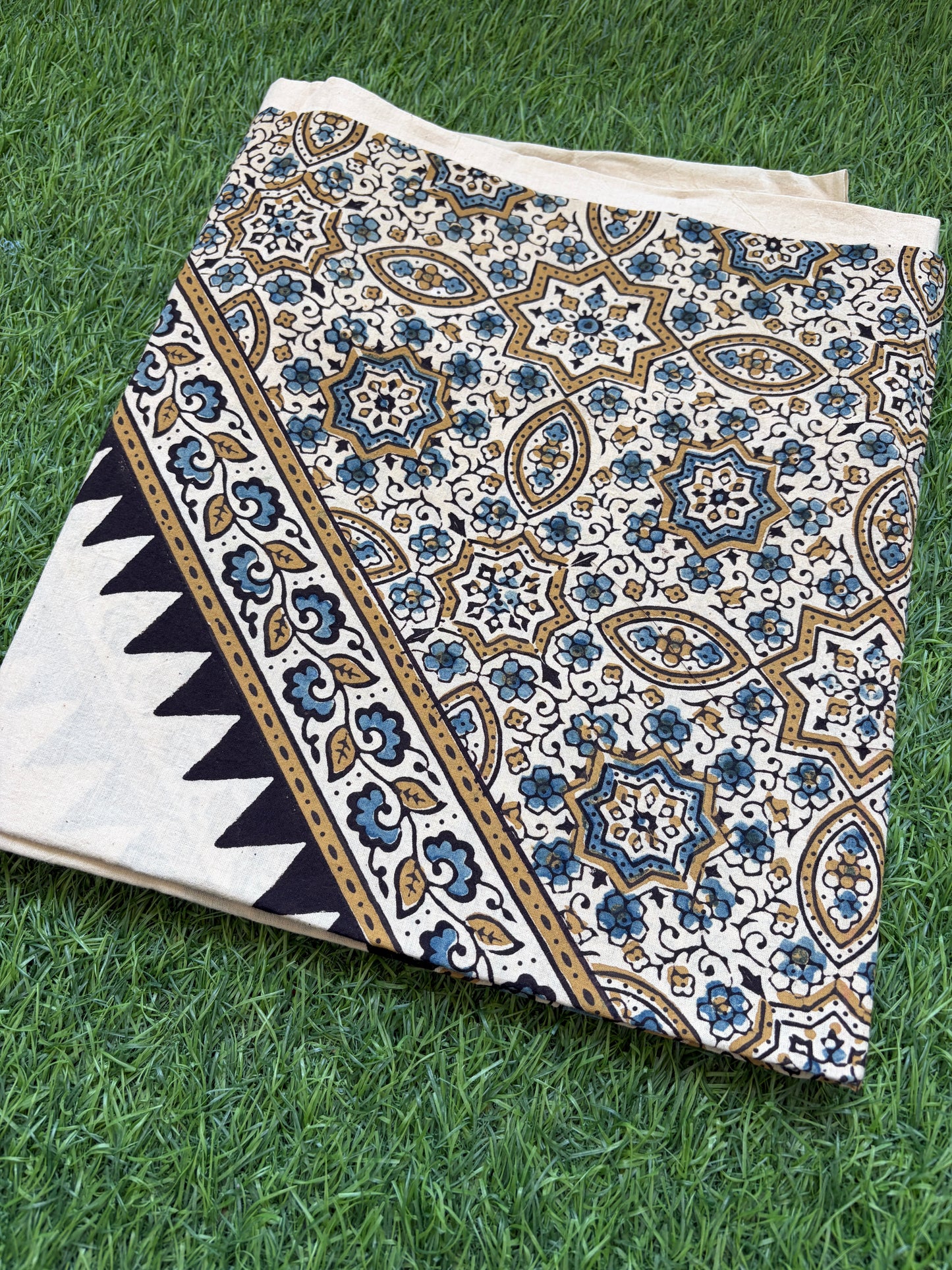 Cotton Ajrakh patterned fabric