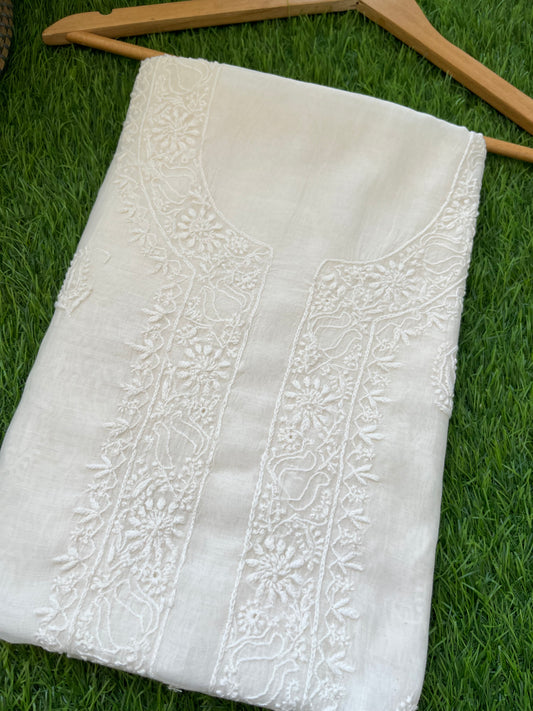 Chanderi chikankari kurta