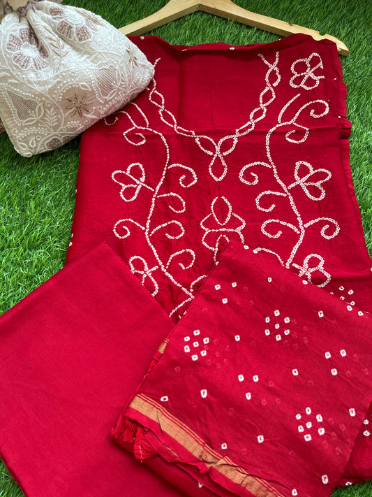 Chanderi Bandhani kurta dupatta