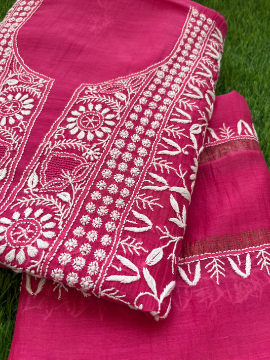 Chanderi Chikankari Kurta Dupatta