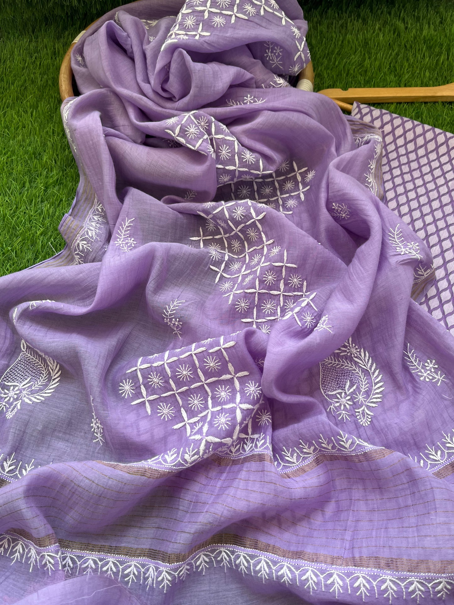 Jaamdani kurta chikankari dupatta