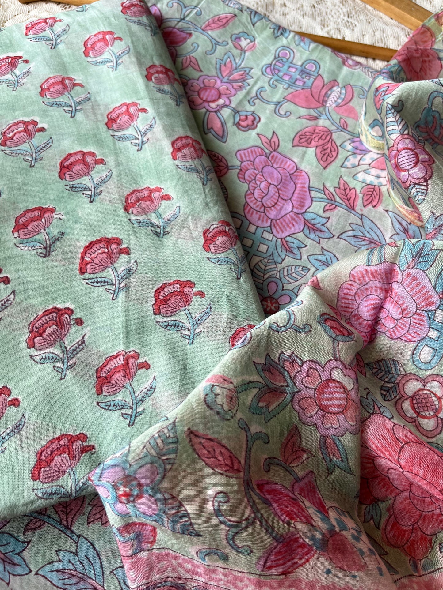 Cotton kurta bottom chanderi dupatta