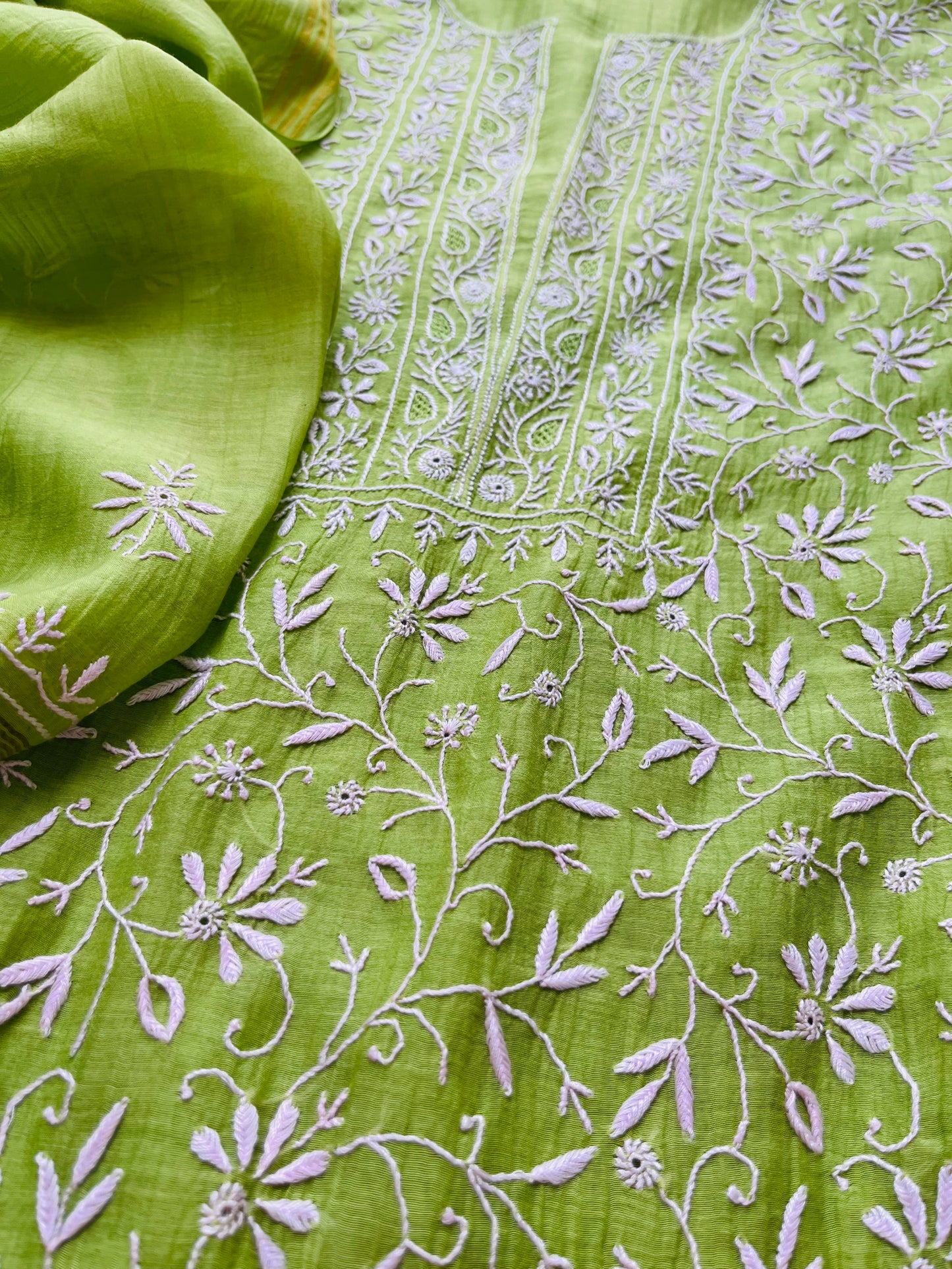 Chanderi Chikankari Kurta Dupatta