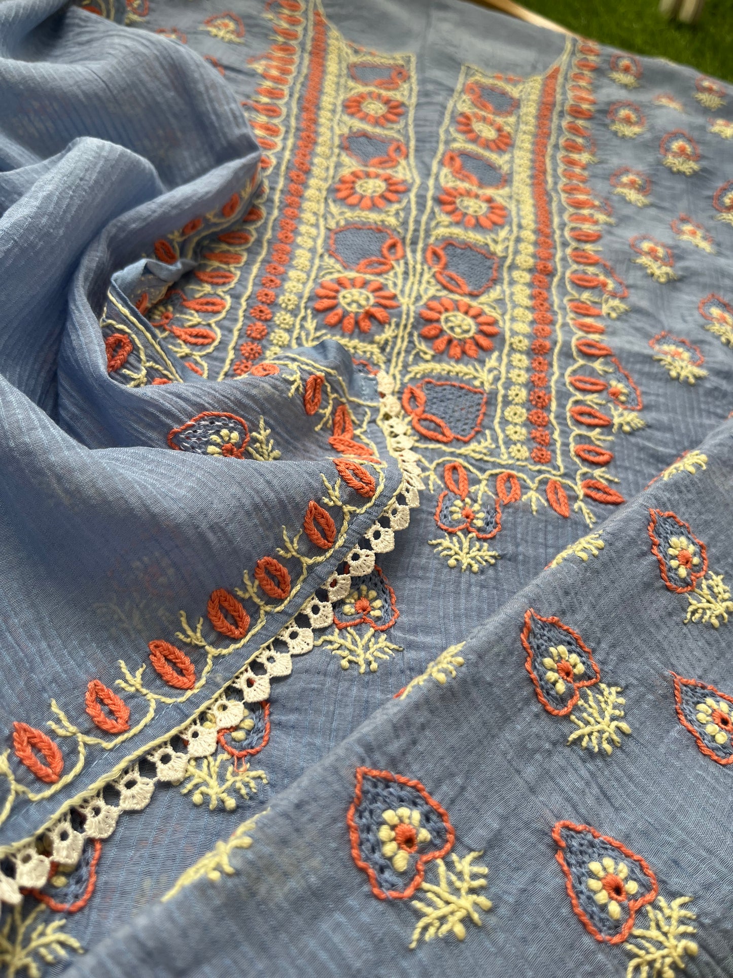 Chanderi Chikankari Kurta Dupatta