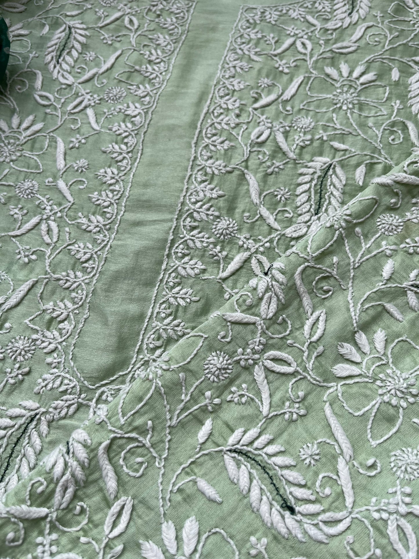 Chanderi Chikankari Kurta bandhani Dupatta