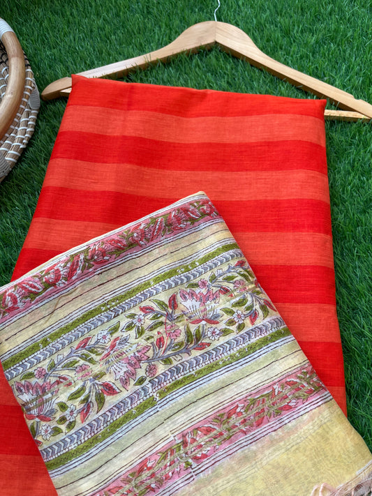 Cotton striped kurta bottom bandhani dupatta