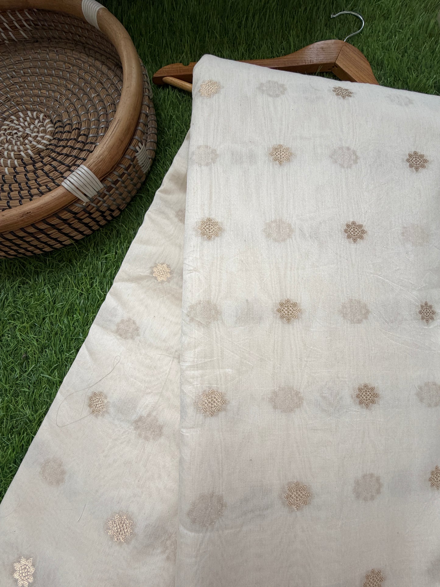 Chanderi banarasi booti fabric