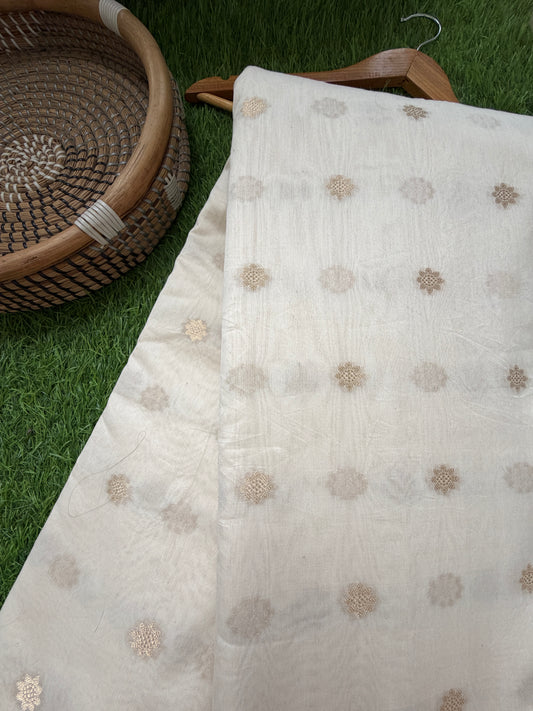 Chanderi banarasi booti fabric