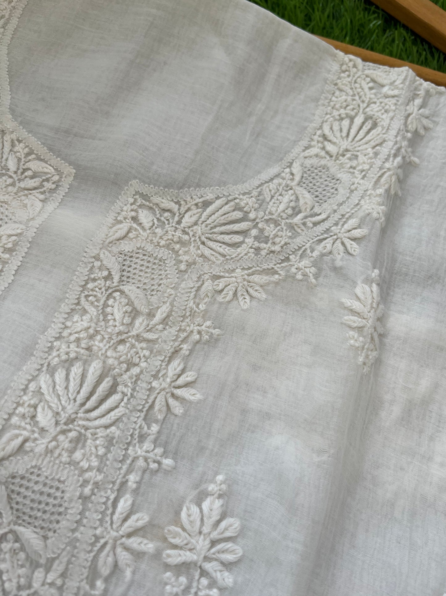 Chanderi chikankari kurta