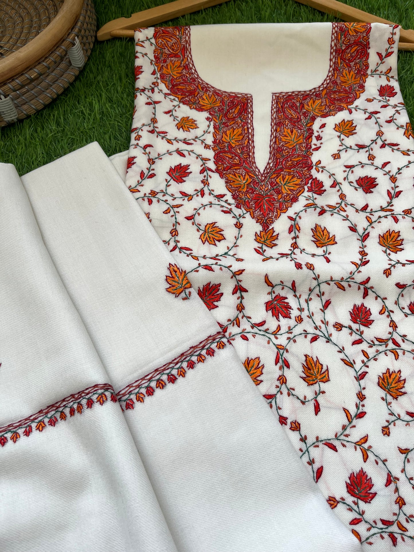 Sozni- Woollen hand embroidered suit