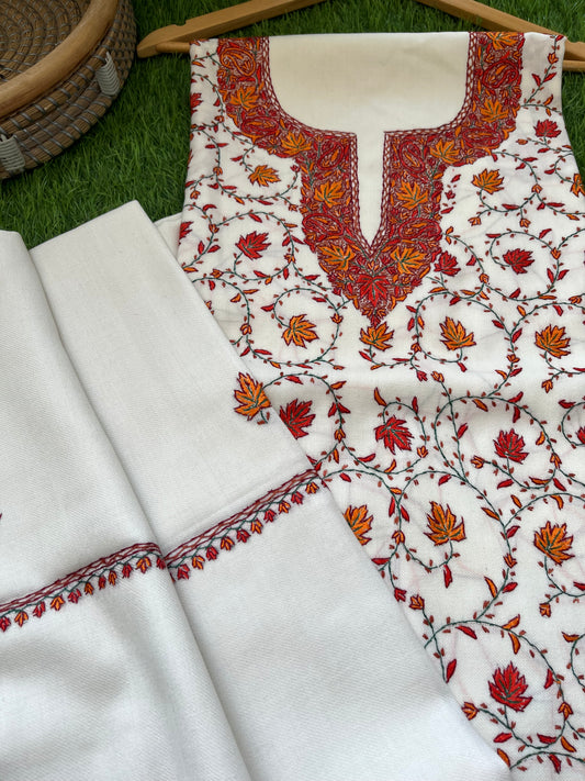 Sozni- Woollen hand embroidered suit