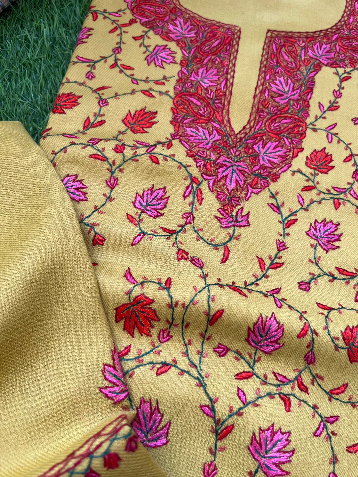 Sozni- Woollen hand embroidered suit