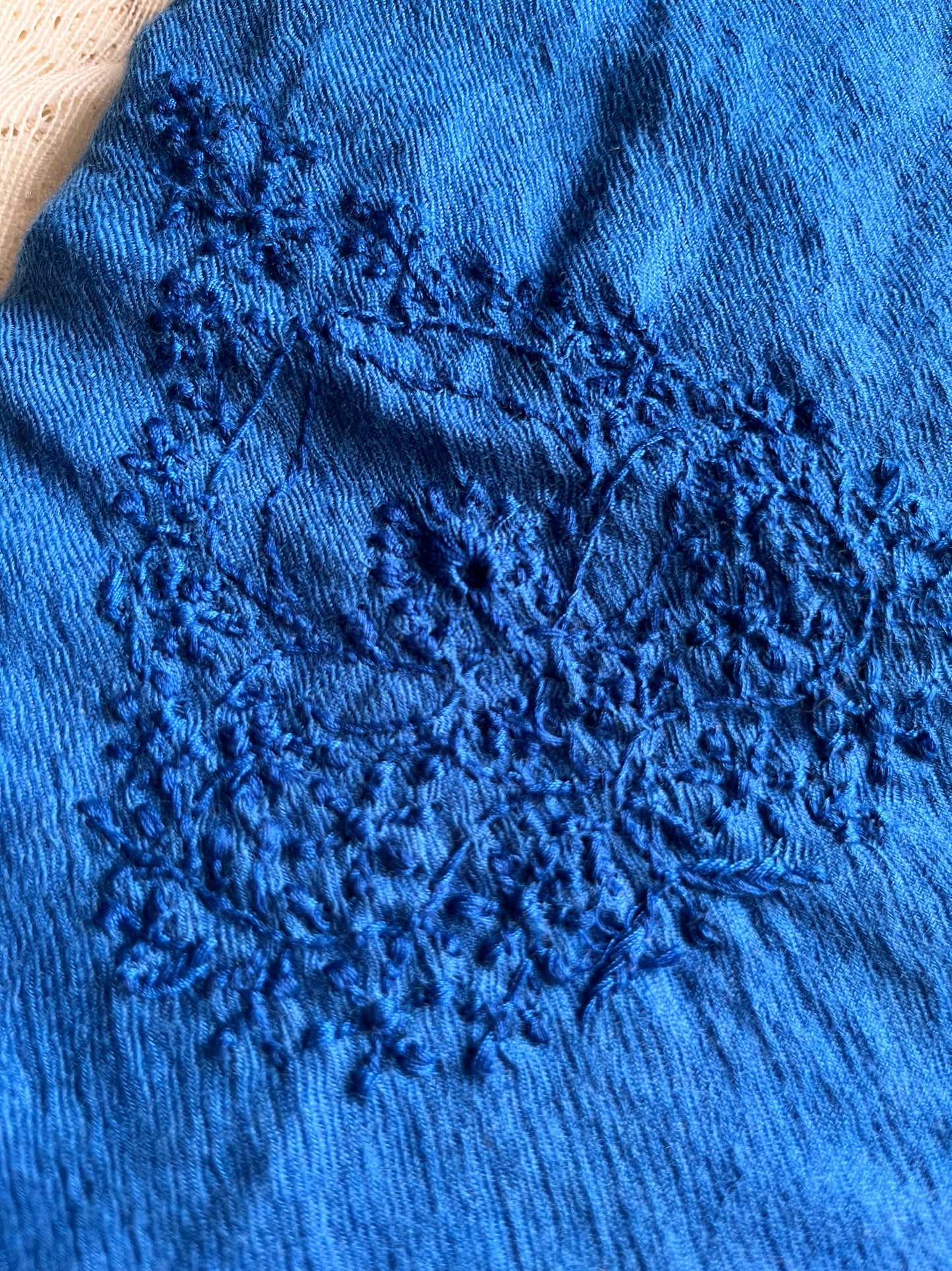 Pure wool chikankari shawl