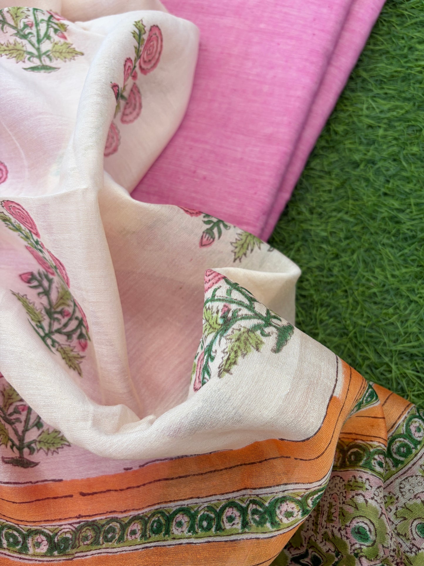 Khadi kurta fabric chanderi dupatta