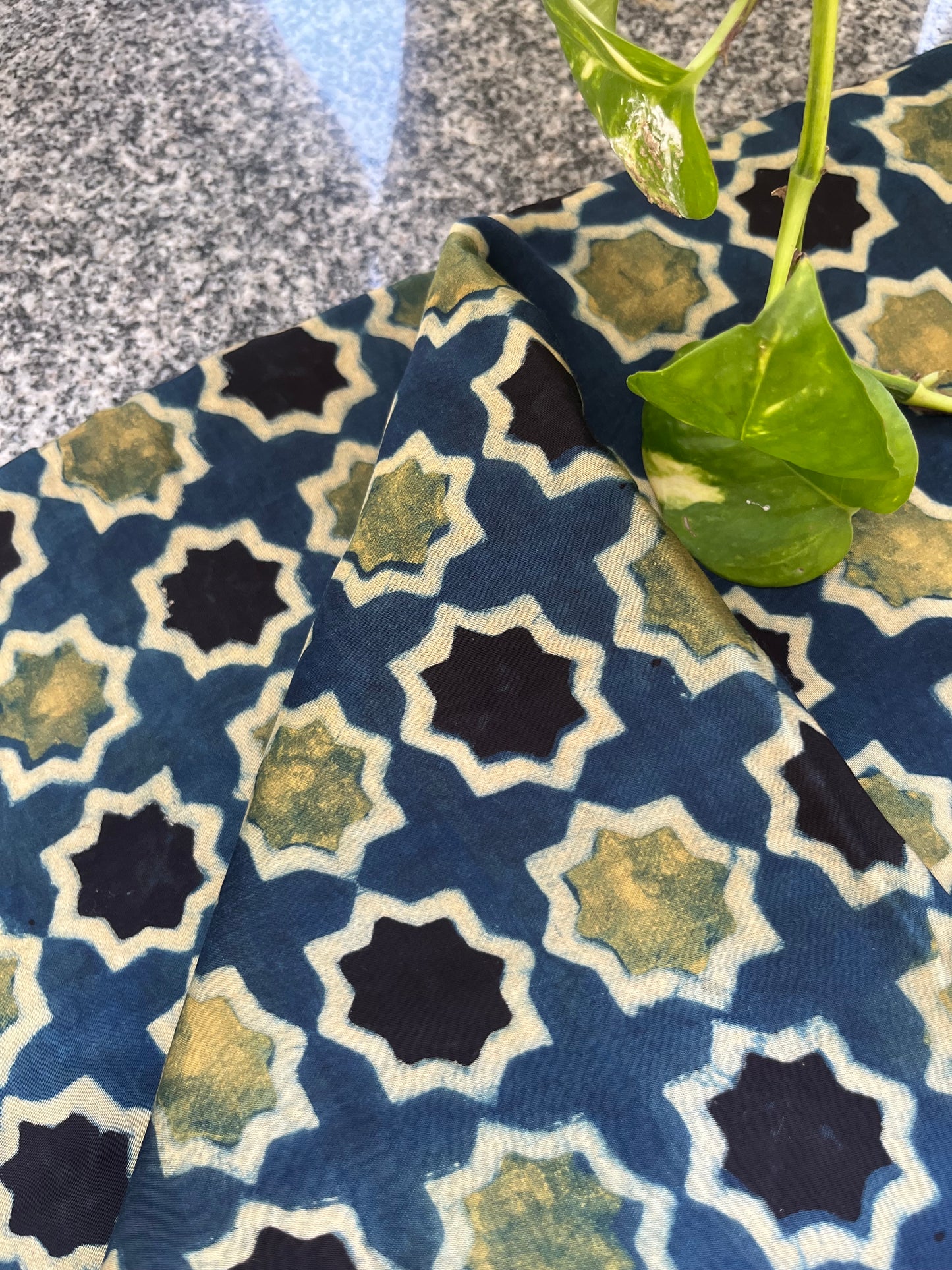 Modal Silk ajrakh fabric