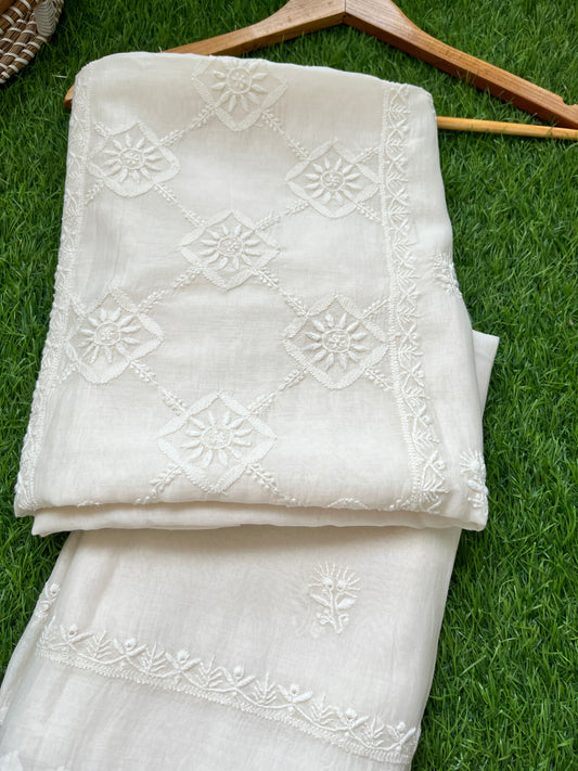 Chanderi Chikankari Kurta Dupatta