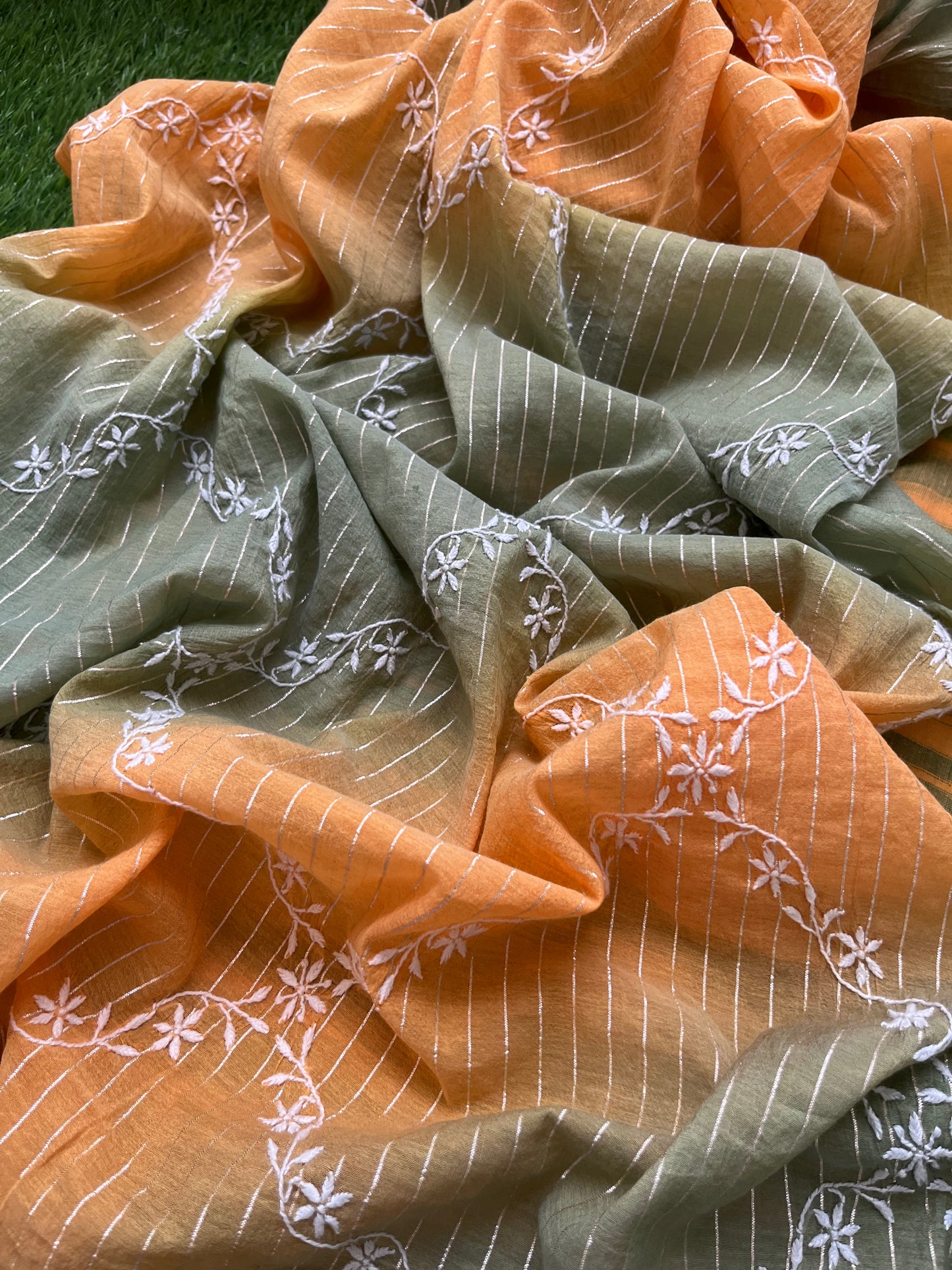 Chanderi Chikankari Dupatta khadi cotton kurta Fabric