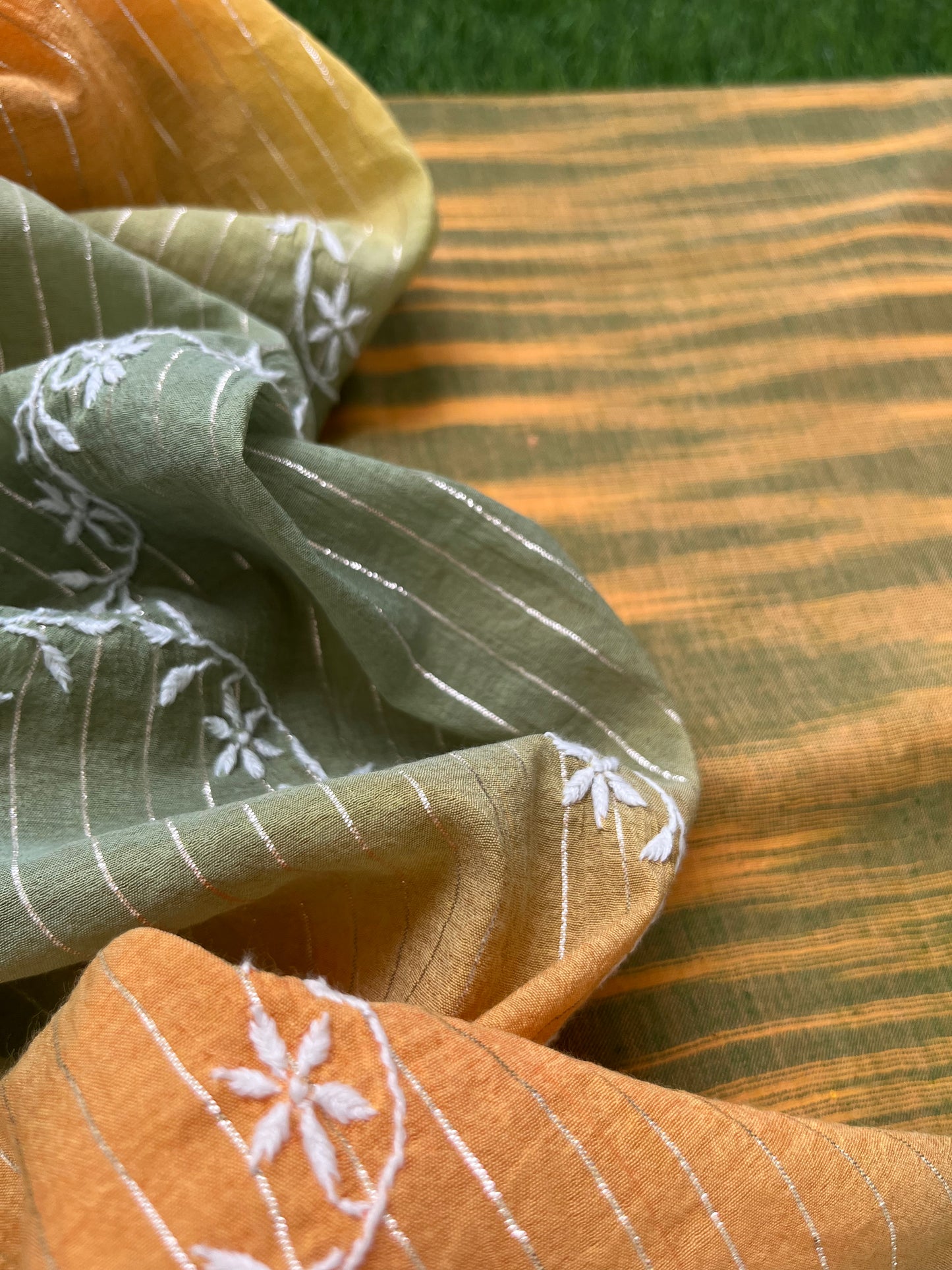 Chanderi Chikankari Dupatta khadi cotton kurta Fabric