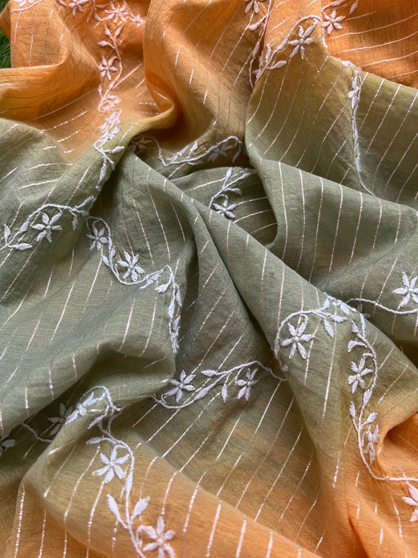 Chanderi Chikankari Dupatta khadi cotton kurta Fabric