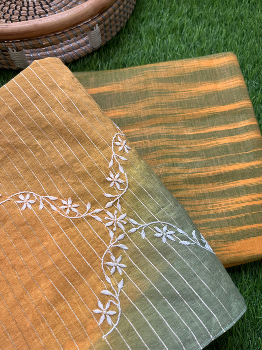 Chanderi Chikankari Dupatta khadi cotton kurta Fabric