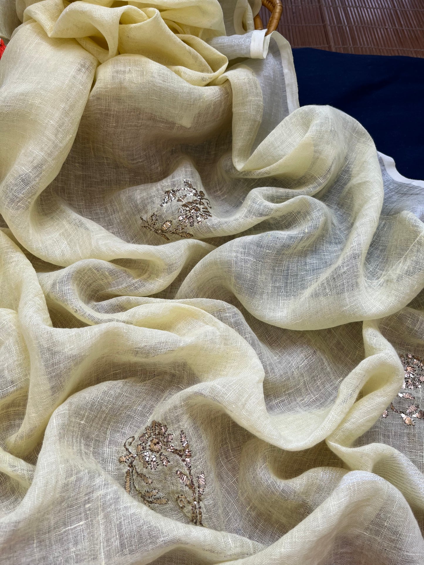 Linen Mukaish work Dupatta