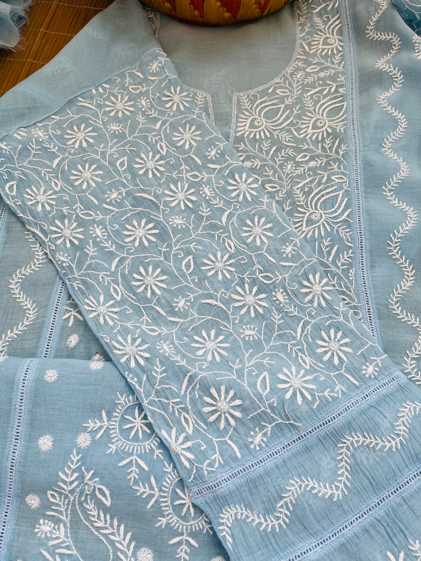 Chanderi Chikankari Kurta Dupatta