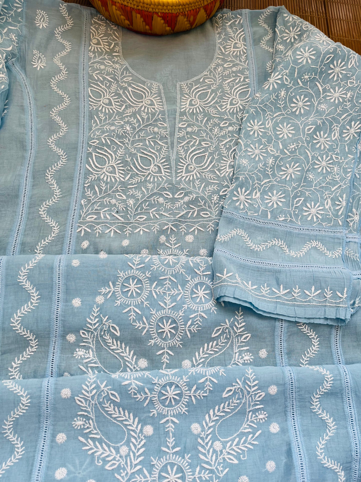 Chanderi Chikankari Kurta Dupatta