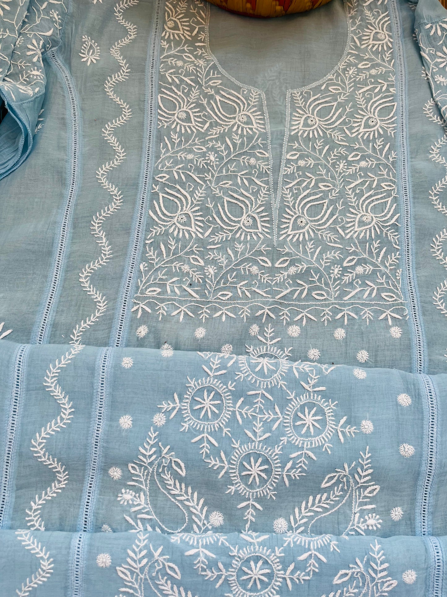 Chanderi Chikankari Kurta Dupatta