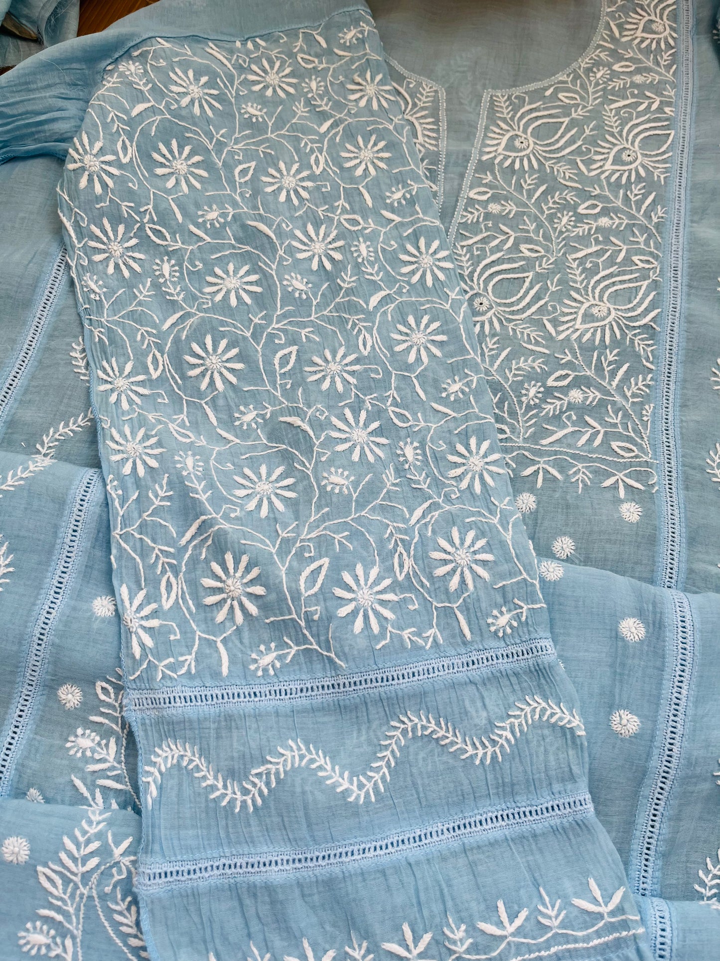 Chanderi Chikankari Kurta Dupatta