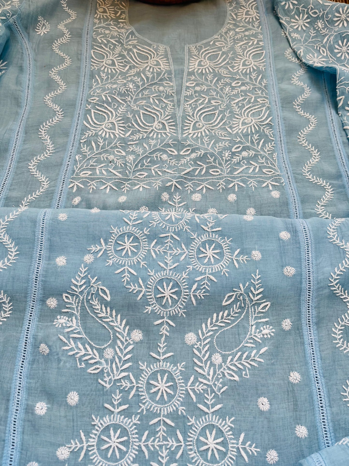 Chanderi Chikankari Kurta Dupatta