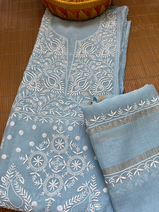 Chanderi Chikankari Kurta Dupatta