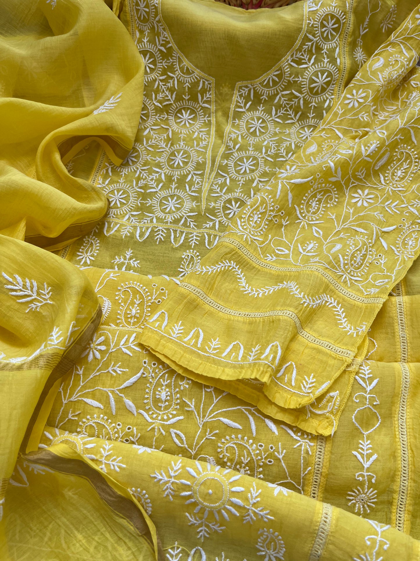 Chanderi Chikankari Kurta Dupatta