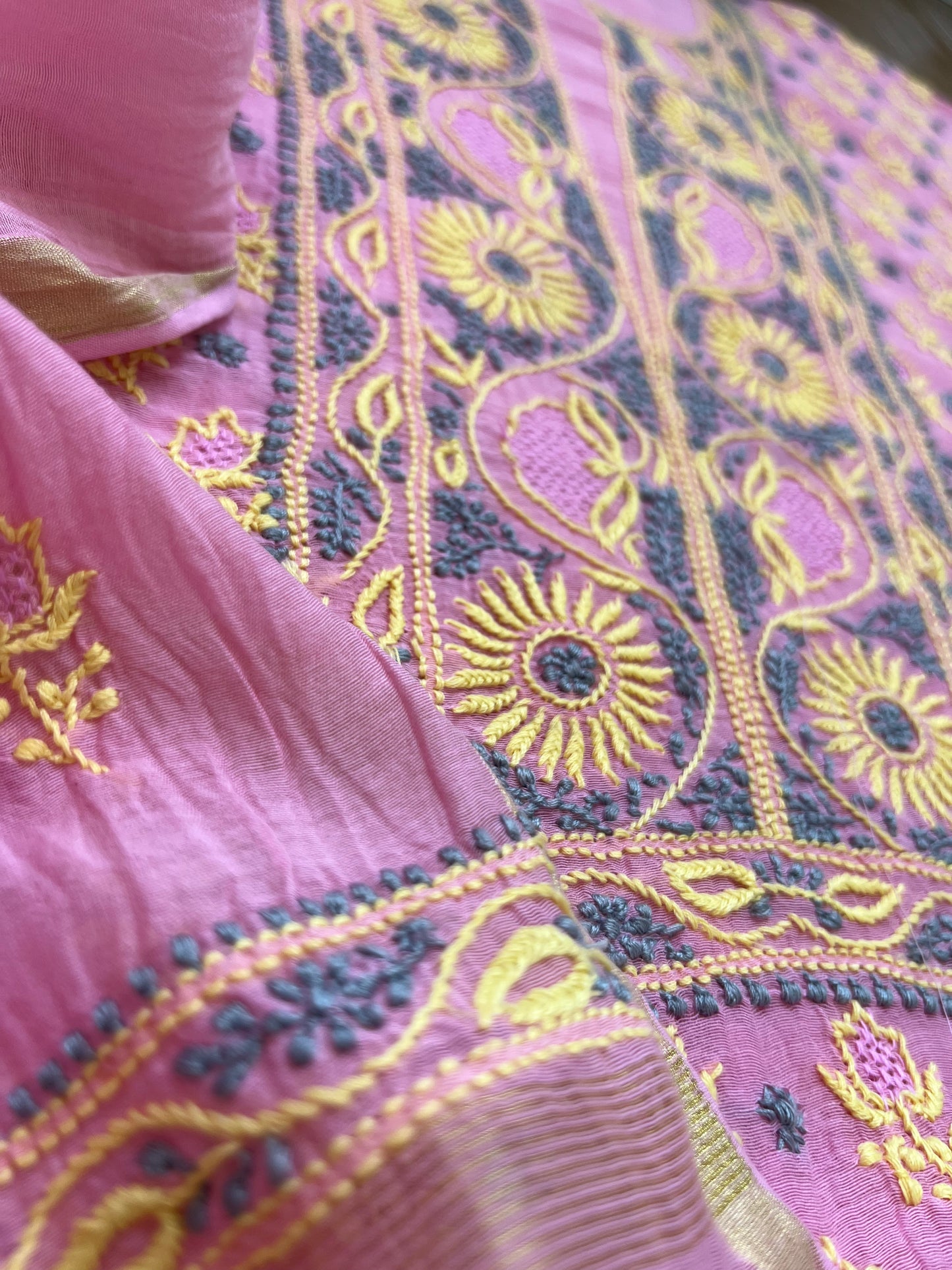 Chanderi Chikankari Kurta Dupatta