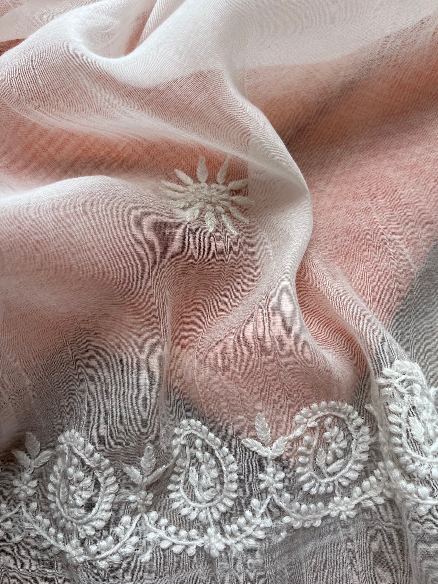 Khadi fabric chikankari Dupatta