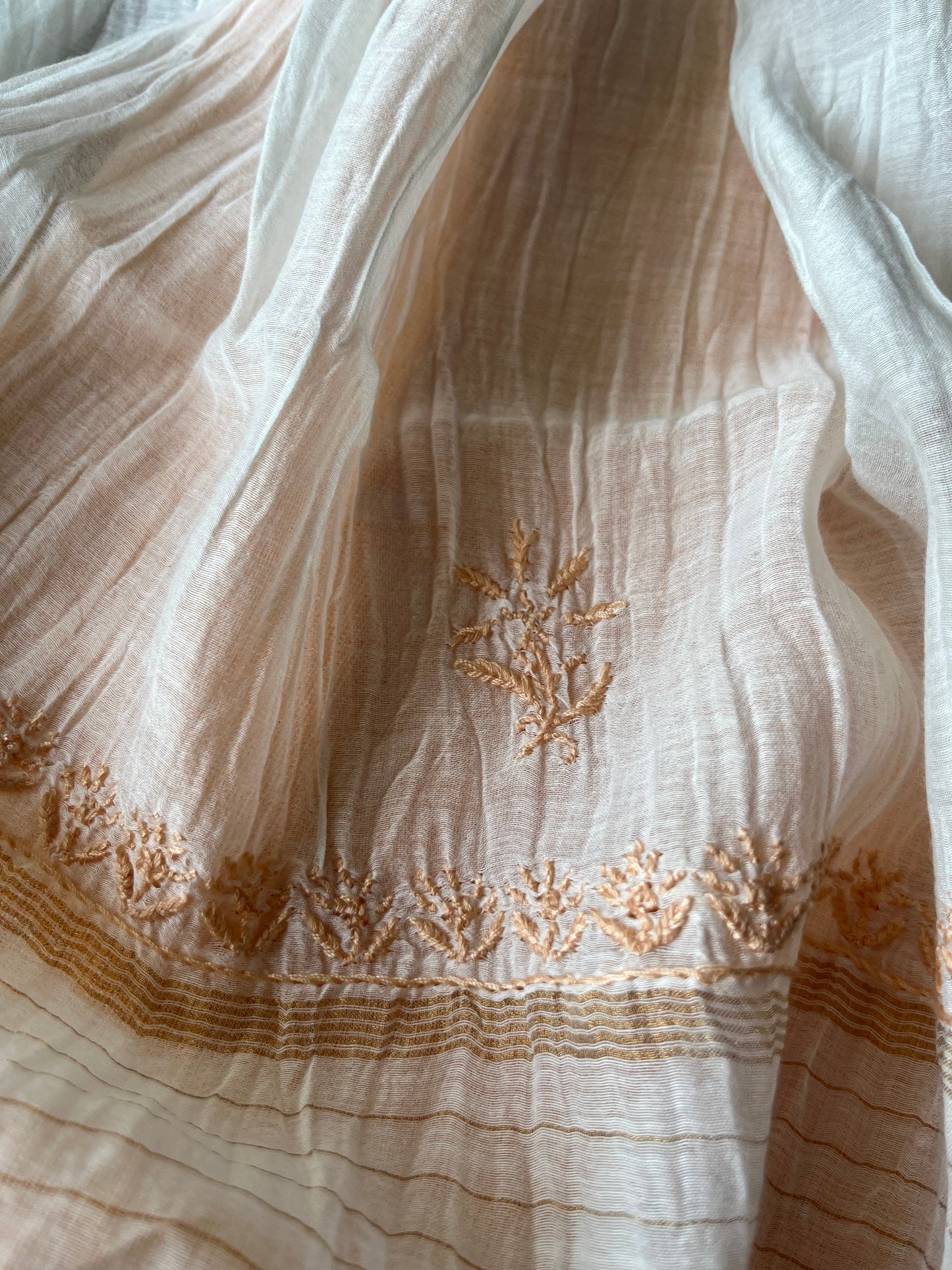 Khadi fabric chikankari Dupatta