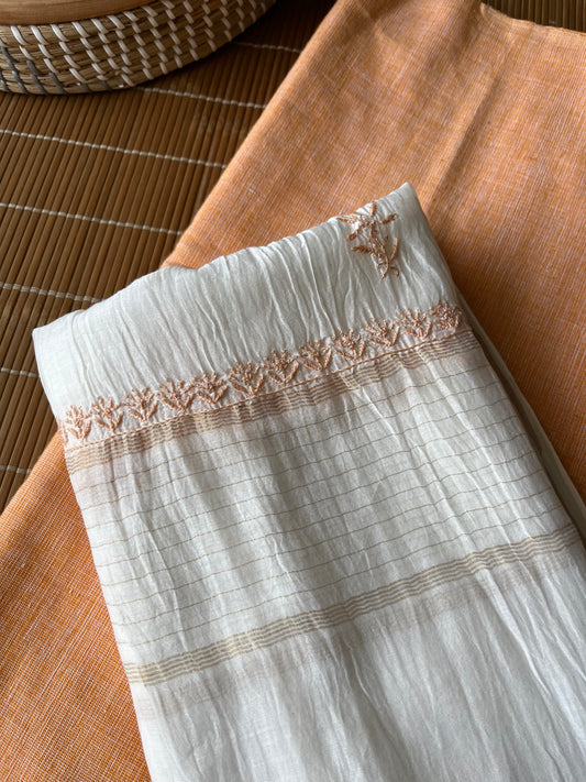 Khadi fabric chikankari Dupatta